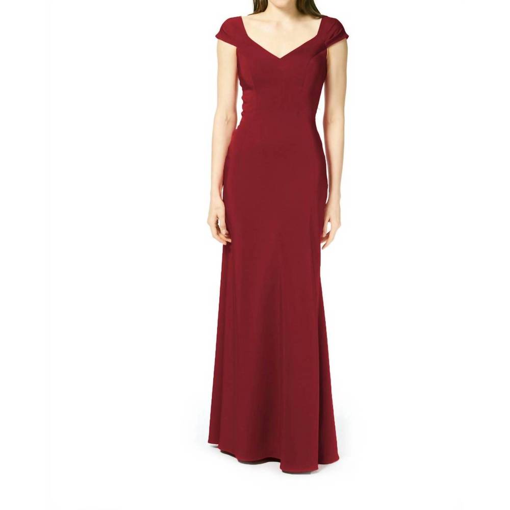 NEW BARI JAY v-neckline wedding dress in wine